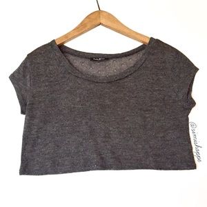 Dark Gray Knit Crop Top